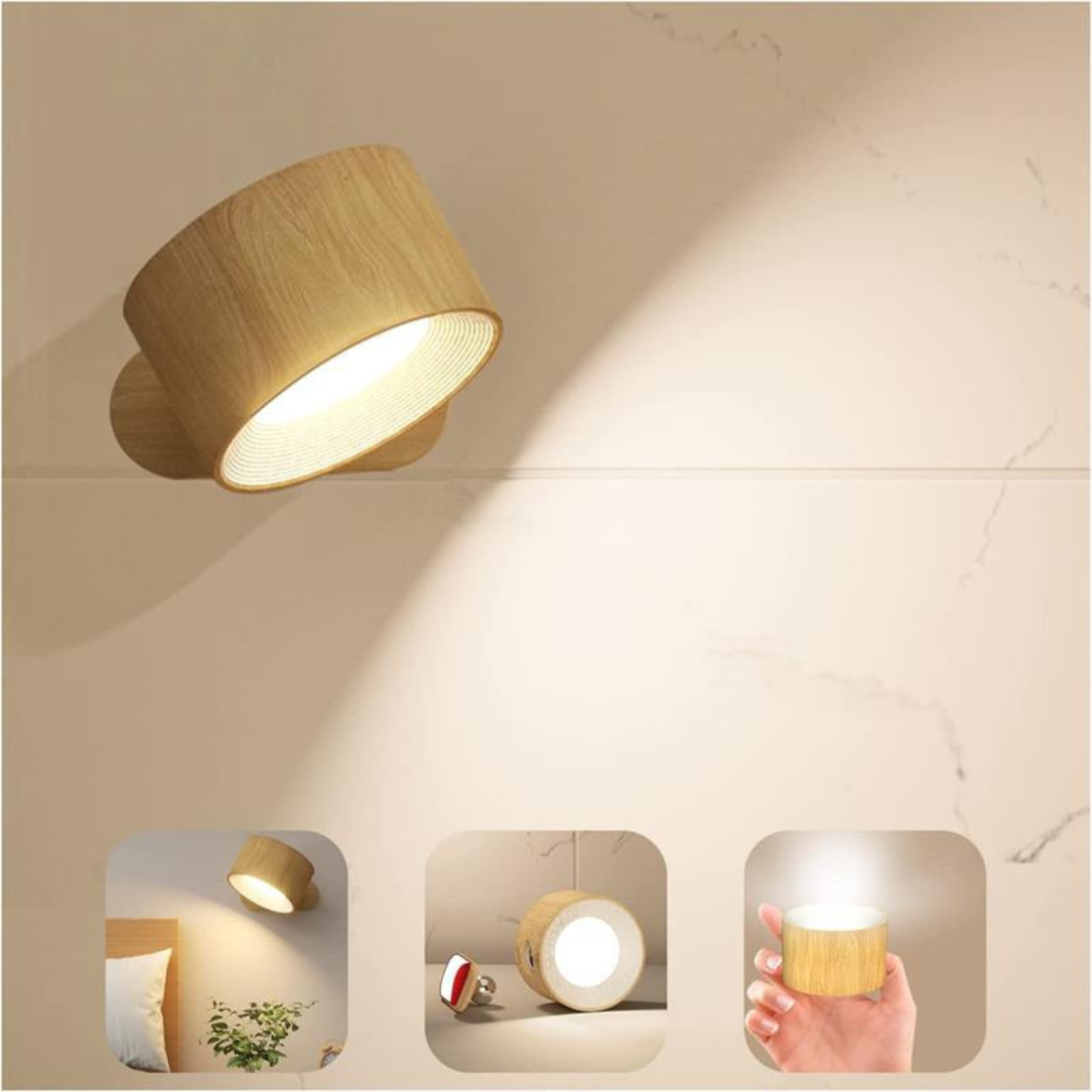 Applique Murale LED 360° Sans Fil Rechargeable