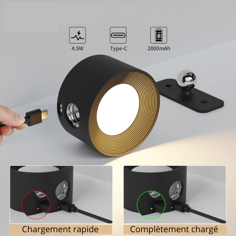 Applique Murale LED 360° Sans Fil Rechargeable