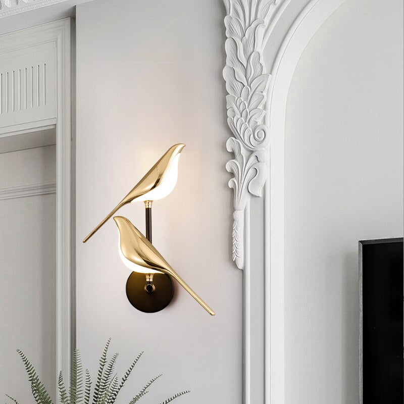 Applique Murale LED Design Oiseau Scandinave