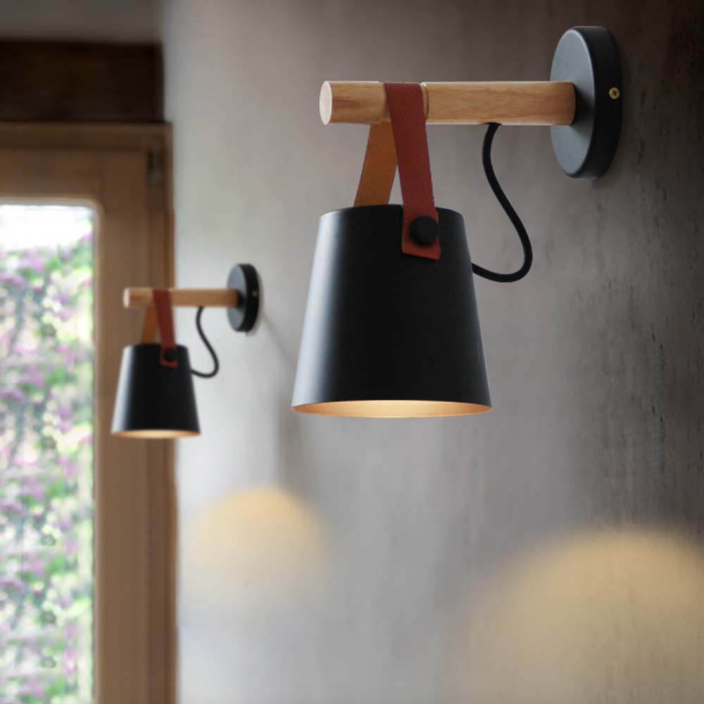 Applique Murale LED en Bois Style Scandinave