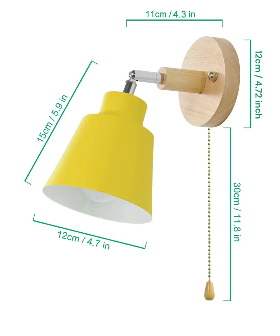 Applique Murale Pivotante avec Chaînette Design Moderne