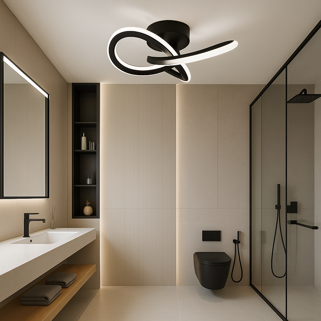 Plafonnier Luminaire LED Design Torsadé